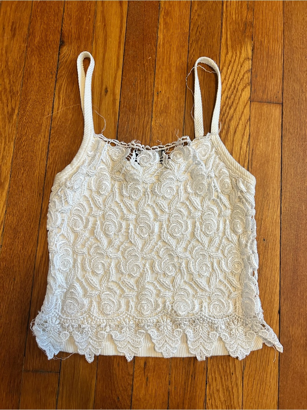 Lace Crochet Ivory Camisole Tank Top